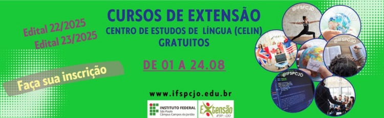 Publicado o Edital 023/2025 para seleção dos cursos de extensão CELIN