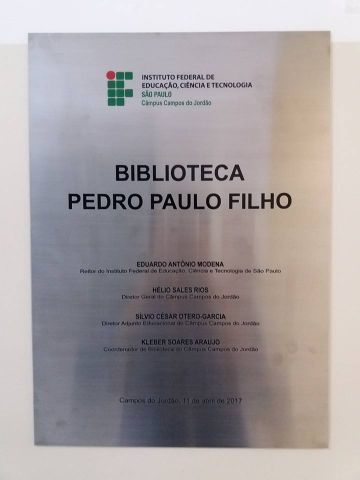 Descerramento da placa da Biblioteca IFSP-CJO